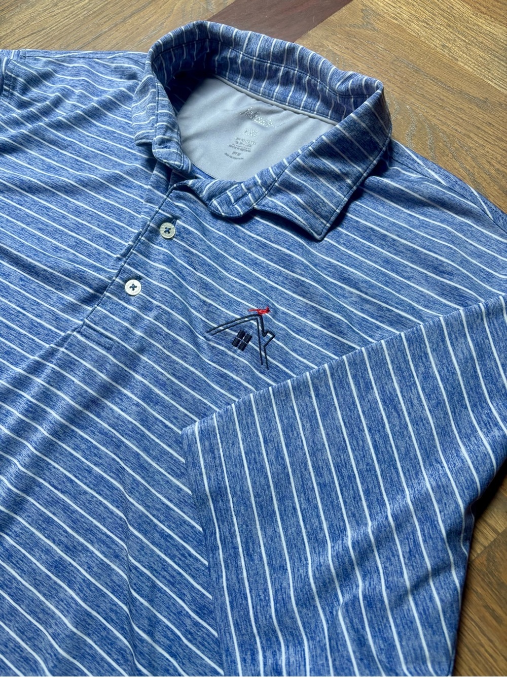Johnnie-O Blue Striped Performance Golf Polo Shirt XXL | Coastal Preppy